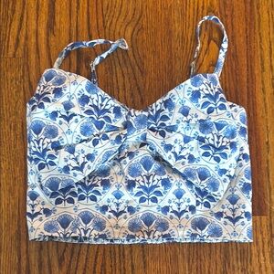 Show Me Your Mumu Blue and White Floral Top